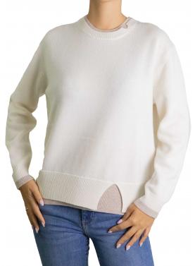 Maglioncino in pura lana con bordi a contrasto 